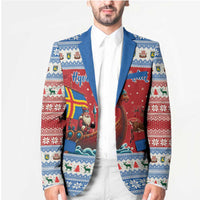 Aland Viking Santa Christmas Blazer Funny Reindeer Norse Xmas - Wonder Print Shop