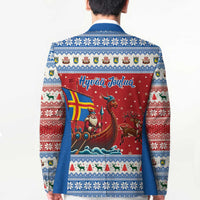 Aland Viking Santa Christmas Blazer Funny Reindeer Norse Xmas - Wonder Print Shop
