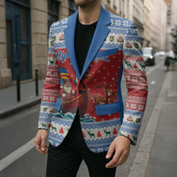 Aland Viking Santa Christmas Blazer Funny Reindeer Norse Xmas - Wonder Print Shop