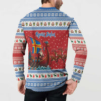 Aland Viking Santa Christmas Button Sweatshirt Funny Reindeer Norse Xmas - Wonder Print Shop