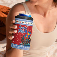 Aland Viking Santa Christmas 4 in 1 Can Cooler Tumbler Funny Reindeer Norse Xmas - Wonder Print Shop