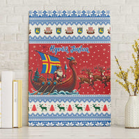 Aland Viking Santa Christmas Canvas Wall Art Funny Reindeer Norse Xmas - Wonder Print Shop