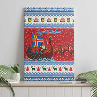 Aland Viking Santa Christmas Canvas Wall Art Funny Reindeer Norse Xmas - Wonder Print Shop