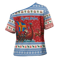 Aland Viking Santa Christmas Cross Shoulder Shirt Funny Reindeer Norse Xmas - Wonder Print Shop