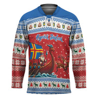 Aland Viking Santa Christmas Hockey Jersey Funny Reindeer Norse Xmas - Wonder Print Shop