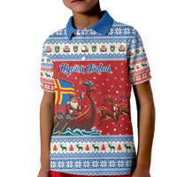 Aland Viking Santa Christmas Kid Polo Shirt Funny Reindeer Norse Xmas - Wonder Print Shop