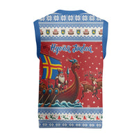 Aland Viking Santa Christmas Knitted V-Neck Vest Funny Reindeer Norse Xmas - Wonder Print Shop