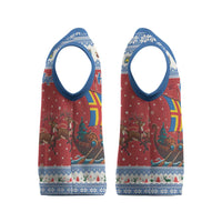 Aland Viking Santa Christmas Knitted V-Neck Vest Funny Reindeer Norse Xmas - Wonder Print Shop