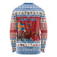 Aland Viking Santa Christmas Long Sleeve Shirt Funny Reindeer Norse Xmas - Wonder Print Shop