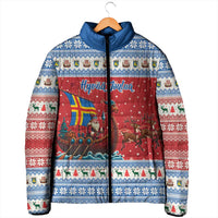 Aland Viking Santa Christmas Padded Jacket Funny Reindeer Norse Xmas - Wonder Print Shop