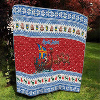 Aland Viking Santa Christmas Quilt Funny Reindeer Norse Xmas - Wonder Print Shop