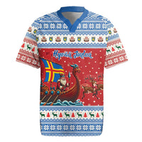 Aland Viking Santa Christmas Rugby Jersey Funny Reindeer Norse Xmas - Wonder Print Shop