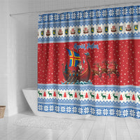 Aland Viking Santa Christmas Shower Curtain Funny Reindeer Norse Xmas - Wonder Print Shop