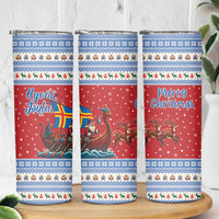 Aland Viking Santa Christmas Skinny Tumbler Funny Reindeer Norse Xmas - Wonder Print Shop