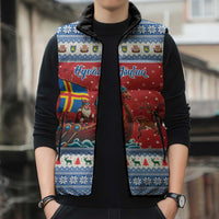 Aland Viking Santa Christmas Sleeveless Puffer Jacket Funny Reindeer Norse Xmas - Wonder Print Shop