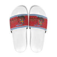 Aland Viking Santa Christmas Slide Sandals Funny Reindeer Norse Xmas - Wonder Print Shop