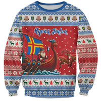 Aland Viking Santa Christmas Sweatshirt Funny Reindeer Norse Xmas - Wonder Print Shop