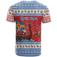 Aland Viking Santa Christmas T Shirt Funny Reindeer Norse Xmas - Wonder Print Shop