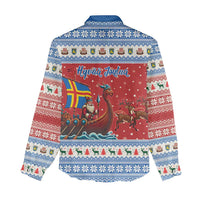 Aland Viking Santa Christmas Women Casual Shirt Funny Reindeer Norse Xmas - Wonder Print Shop