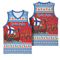Finland Viking Santa Christmas Basketball Jersey Funny Reindeer Norse Xmas - Wonder Print Shop