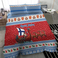 Finland Viking Santa Christmas Bedding Set Funny Reindeer Norse Xmas - Wonder Print Shop