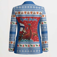 Finland Viking Santa Christmas Blazer Funny Reindeer Norse Xmas - Wonder Print Shop