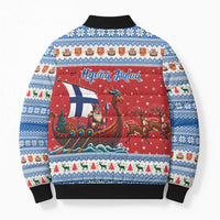 Finland Viking Santa Christmas Bomber Puffer Jacket Funny Reindeer Norse Xmas - Wonder Print Shop