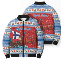 Finland Viking Santa Christmas Bomber Puffer Jacket Funny Reindeer Norse Xmas - Wonder Print Shop