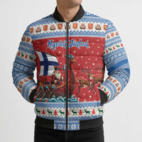 Finland Viking Santa Christmas Bomber Puffer Jacket Funny Reindeer Norse Xmas - Wonder Print Shop