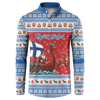 Finland Viking Santa Christmas Button Sweatshirt Funny Reindeer Norse Xmas - Wonder Print Shop