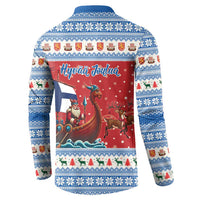 Finland Viking Santa Christmas Button Sweatshirt Funny Reindeer Norse Xmas - Wonder Print Shop
