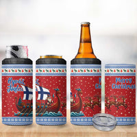 Finland Viking Santa Christmas 4 in 1 Can Cooler Tumbler Funny Reindeer Norse Xmas - Wonder Print Shop