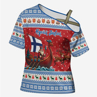 Finland Viking Santa Christmas Cross Shoulder Shirt Funny Reindeer Norse Xmas - Wonder Print Shop
