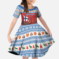 Finland Viking Santa Christmas Family Matching Off Shoulder Maxi Dress and Hawaiian Shirt Funny Reindeer Norse Xmas - Wonder Print Shop