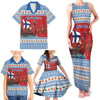 Finland Viking Santa Christmas Family Matching Tank Maxi Dress and Hawaiian Shirt Funny Reindeer Norse Xmas - Wonder Print Shop