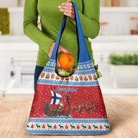 Finland Viking Santa Christmas Grocery Bag Funny Reindeer Norse Xmas - Wonder Print Shop