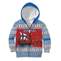 Finland Viking Santa Christmas Kid Hoodie Funny Reindeer Norse Xmas - Wonder Print Shop