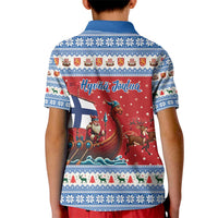 Finland Viking Santa Christmas Kid Polo Shirt Funny Reindeer Norse Xmas - Wonder Print Shop
