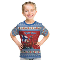 Finland Viking Santa Christmas Kid T Shirt Funny Reindeer Norse Xmas - Wonder Print Shop