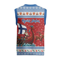 Finland Viking Santa Christmas Knitted V-Neck Vest Funny Reindeer Norse Xmas - Wonder Print Shop