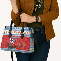 Finland Viking Santa Christmas Leather Bag Funny Reindeer Norse Xmas - Wonder Print Shop