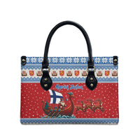 Finland Viking Santa Christmas Leather Bag Funny Reindeer Norse Xmas - Wonder Print Shop