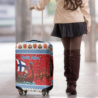 Finland Viking Santa Christmas Luggage Cover Funny Reindeer Norse Xmas - Wonder Print Shop