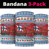 Finland Viking Santa Christmas Neck Gaiter Funny Reindeer Norse Xmas - Wonder Print Shop