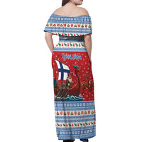 Finland Viking Santa Christmas Off Shoulder Maxi Dress Funny Reindeer Norse Xmas - Wonder Print Shop