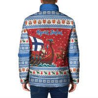 Finland Viking Santa Christmas Padded Jacket Funny Reindeer Norse Xmas - Wonder Print Shop