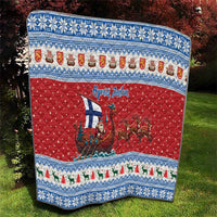 Finland Viking Santa Christmas Quilt Funny Reindeer Norse Xmas - Wonder Print Shop