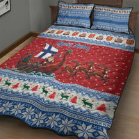 Finland Viking Santa Christmas Quilt Bed Set Funny Reindeer Norse Xmas - Wonder Print Shop