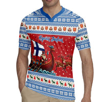 Finland Viking Santa Christmas Rugby Jersey Funny Reindeer Norse Xmas - Wonder Print Shop