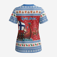 Finland Viking Santa Christmas Scrub Top Funny Reindeer Norse Xmas - Wonder Print Shop